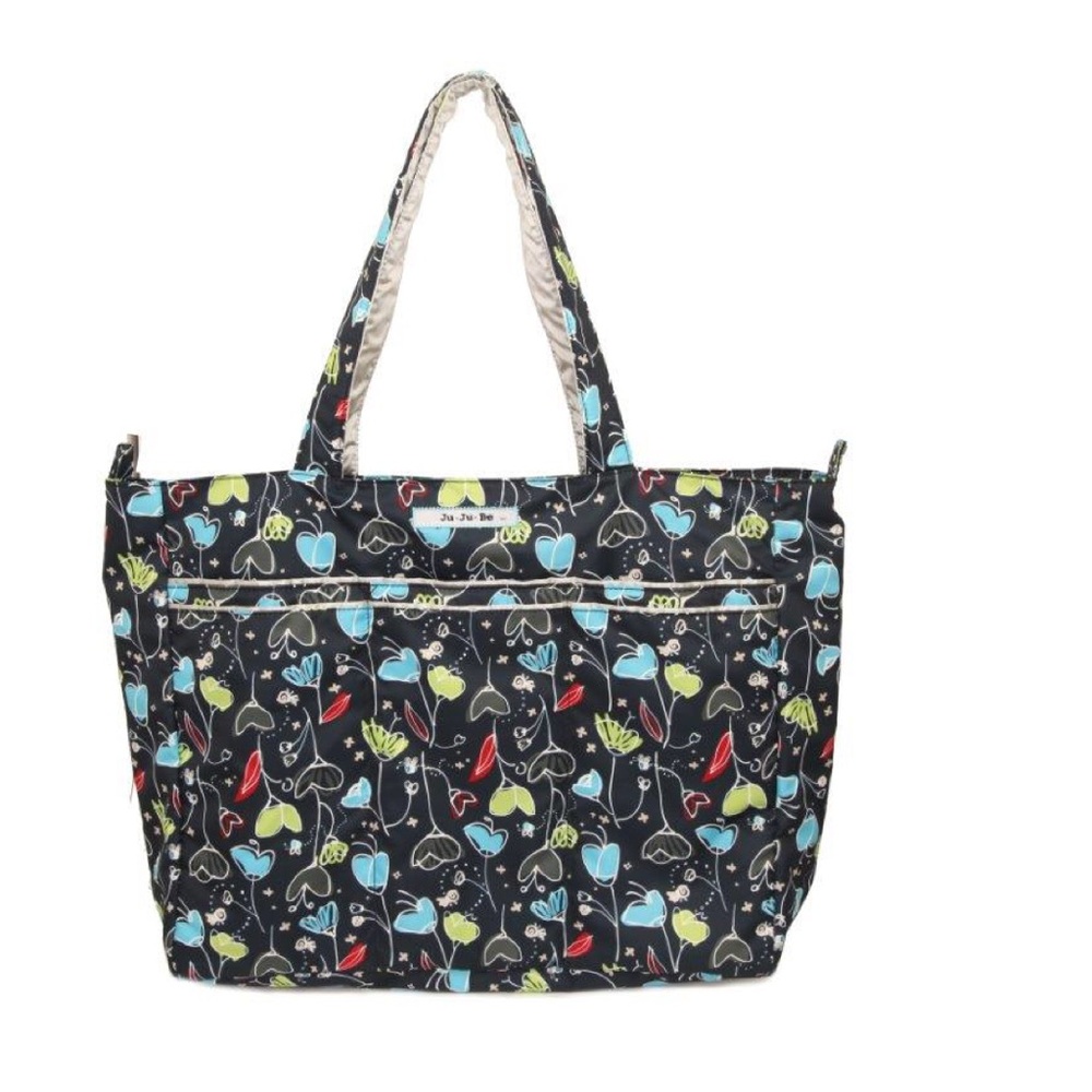 Ju-Ju-Be Black Tote with Colorful Floral Design